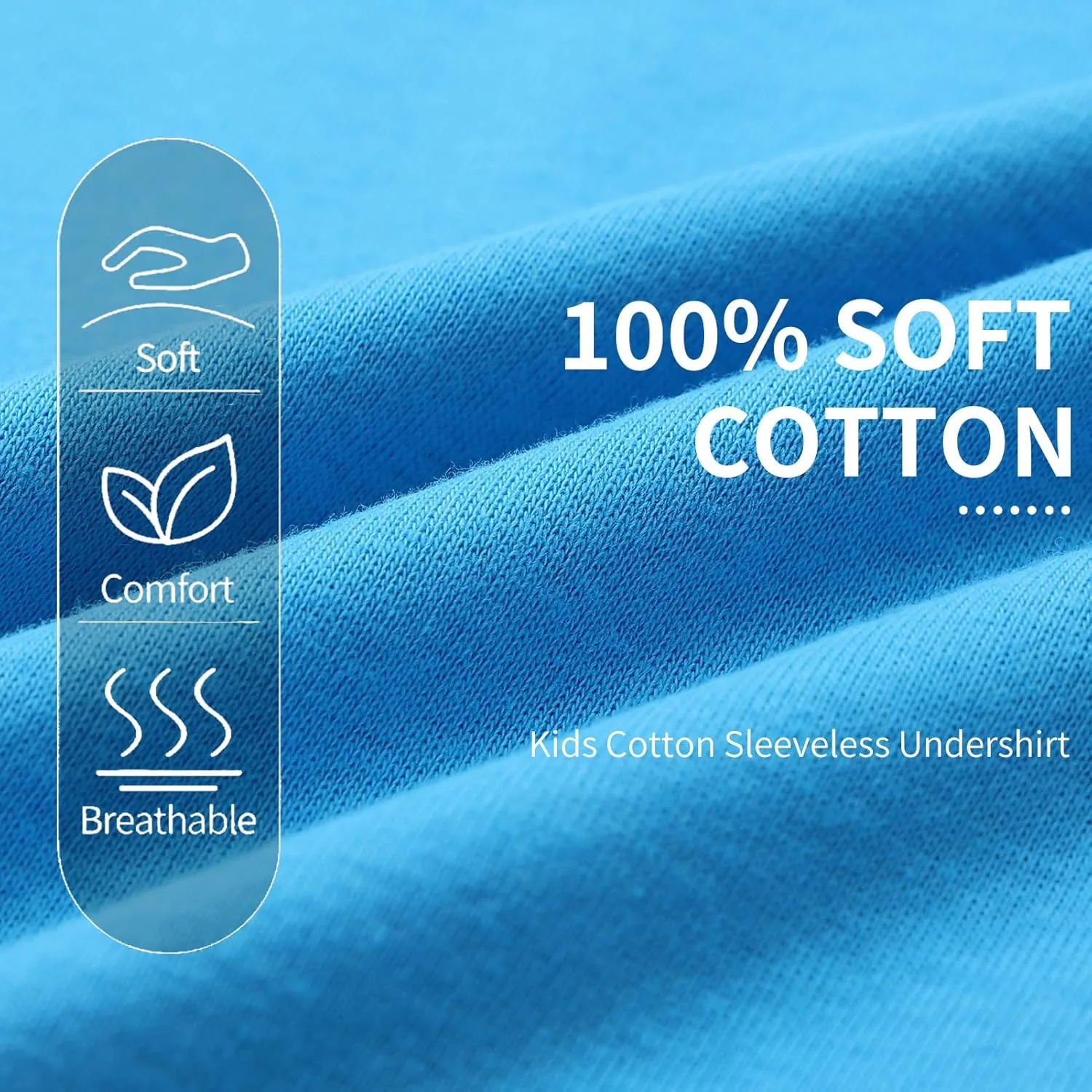 Phedrew 6 Pcs Kids Soft Undershirt Tank Tops Cotton Undershirt Sleeveless Shirts for Girls Boys Unisex