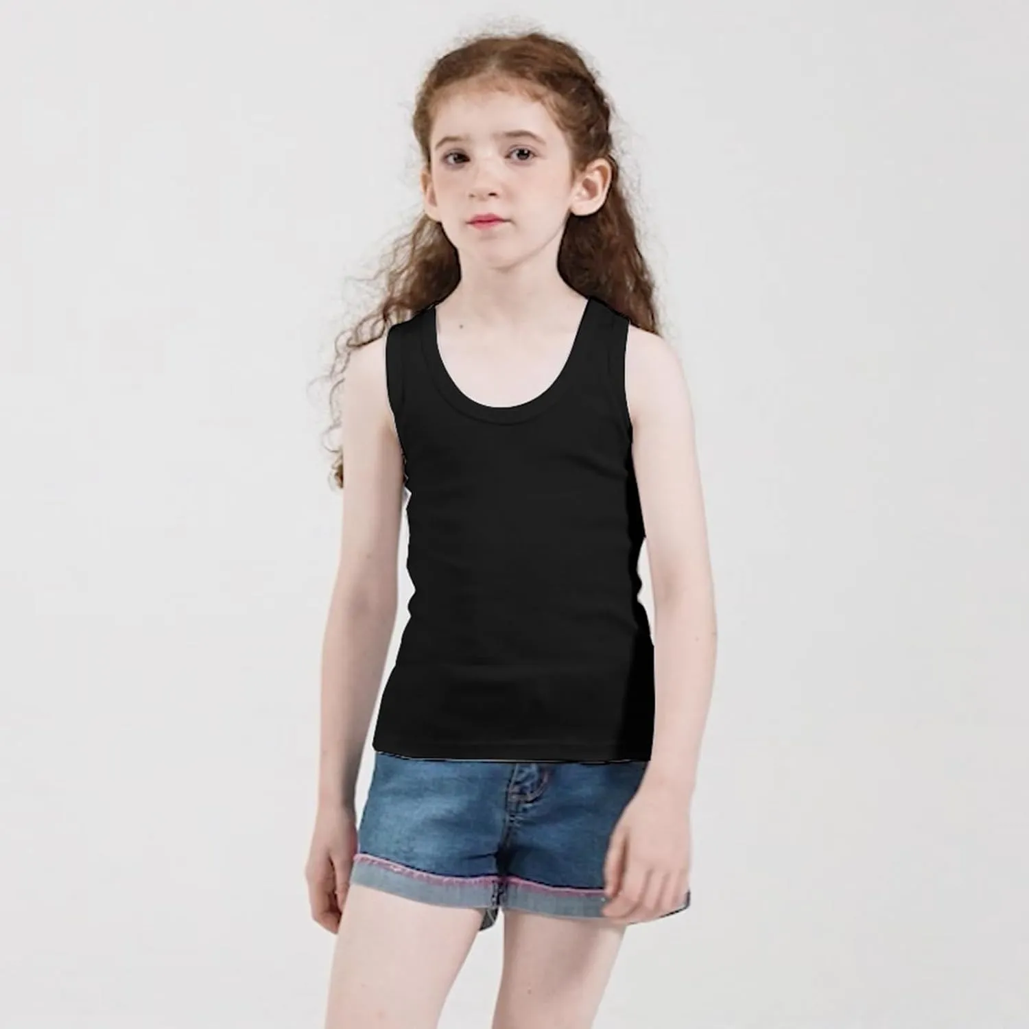 Phedrew 6 Pcs Kids Soft Undershirt Tank Tops Cotton Undershirt Sleeveless Shirts for Girls Boys Unisex