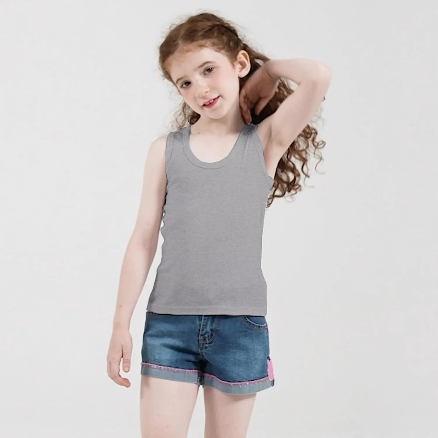 Phedrew 6 Pcs Kids Soft Undershirt Tank Tops Cotton Undershirt Sleeveless Shirts for Girls Boys Unisex