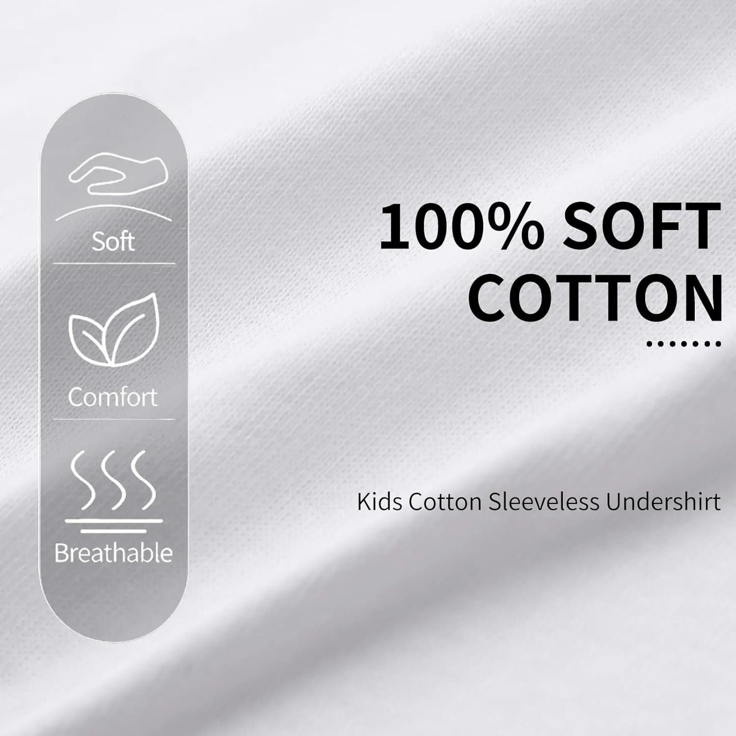 Phedrew 6 Pcs Kids Soft Undershirt Tank Tops Cotton Undershirt Sleeveless Shirts for Girls Boys Unisex