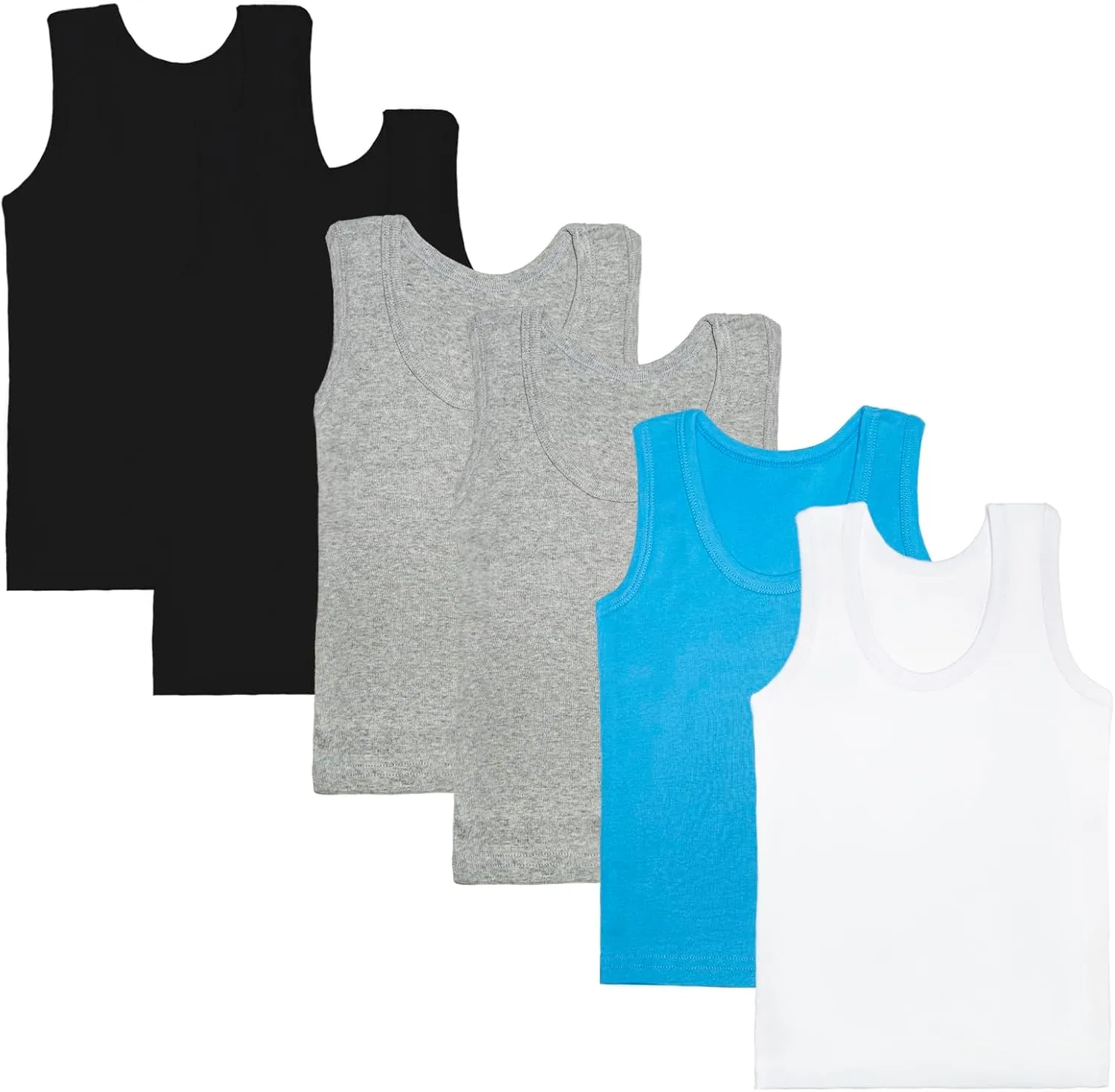 Phedrew 6 Pcs Kids Soft Undershirt Tank Tops Cotton Undershirt Sleeveless Shirts for Girls Boys Unisex