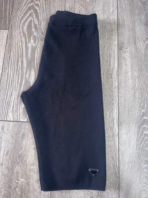 Prada Logo Plaque Jersey Stretch Shorts