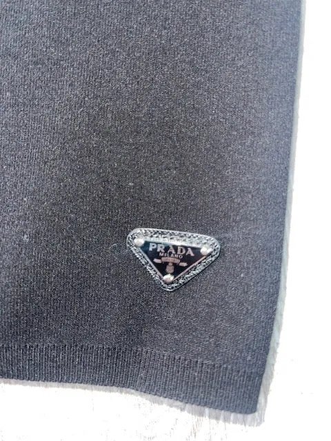 Prada Logo Plaque Jersey Stretch Shorts