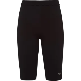 Prada Logo Plaque Jersey Stretch Shorts