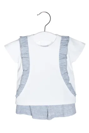 "Bronte" Navy Striped T-Shirt & Shorts