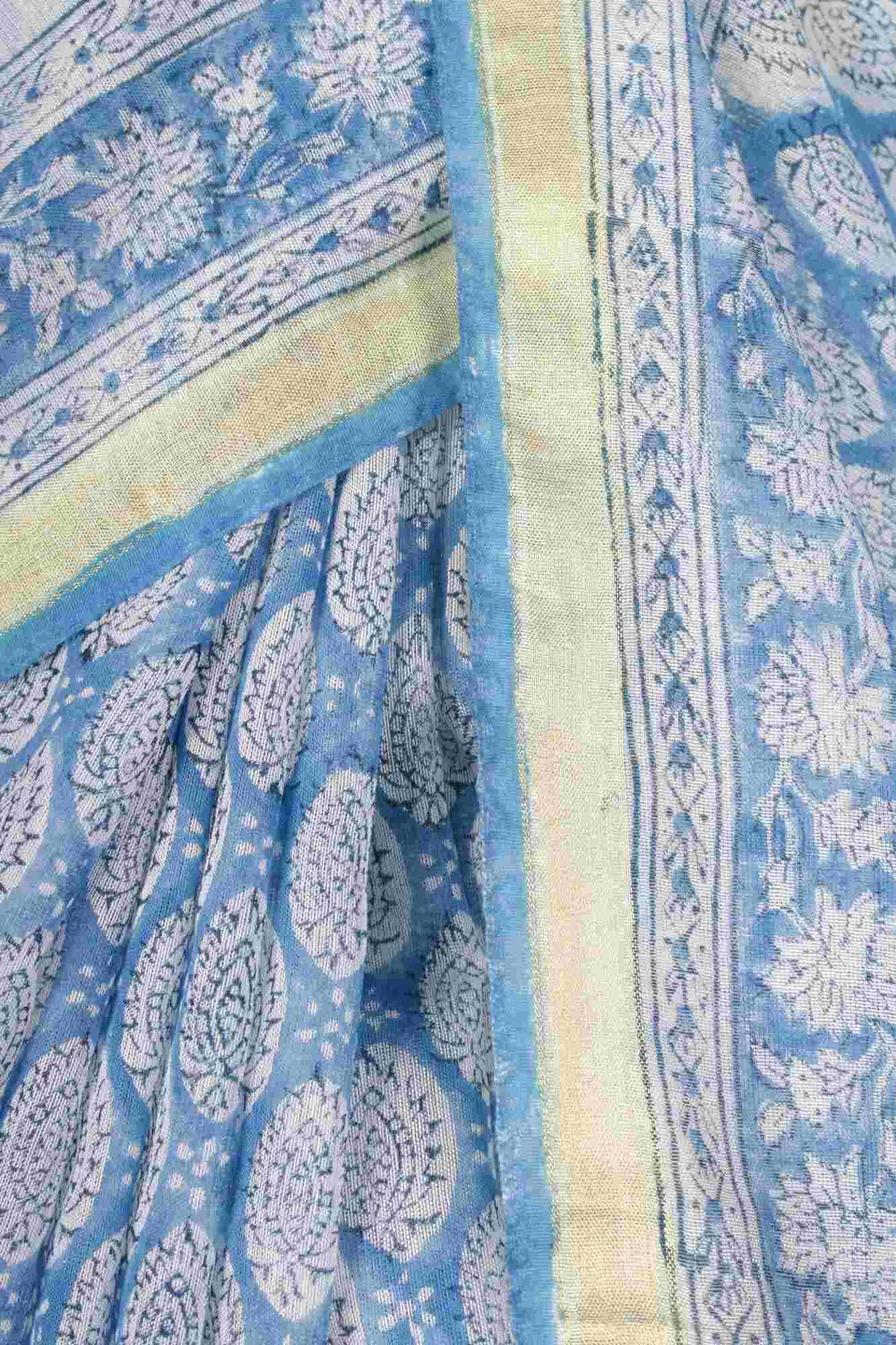 Ready to wear Jaipuri Sanganeri Handblock Print mulmul one minute saree