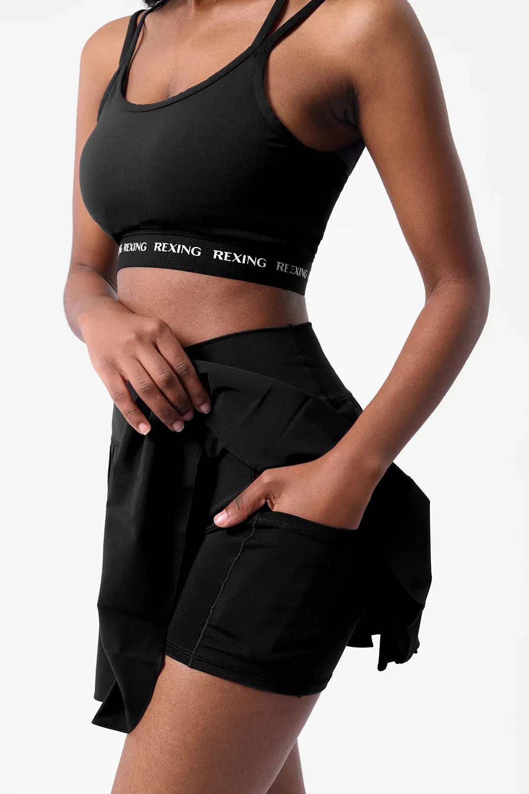 [Rexing x Peiliee Sport] Tennis Girl Breathable Tennis Skirt with Inner Shorts and Pockets