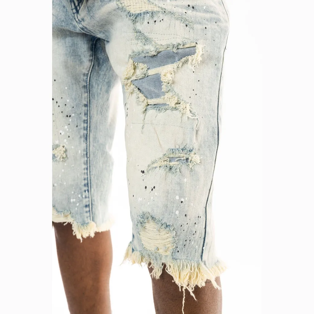 Slim Ripoff Semi Basic Jean Shorts - Brighton Blue