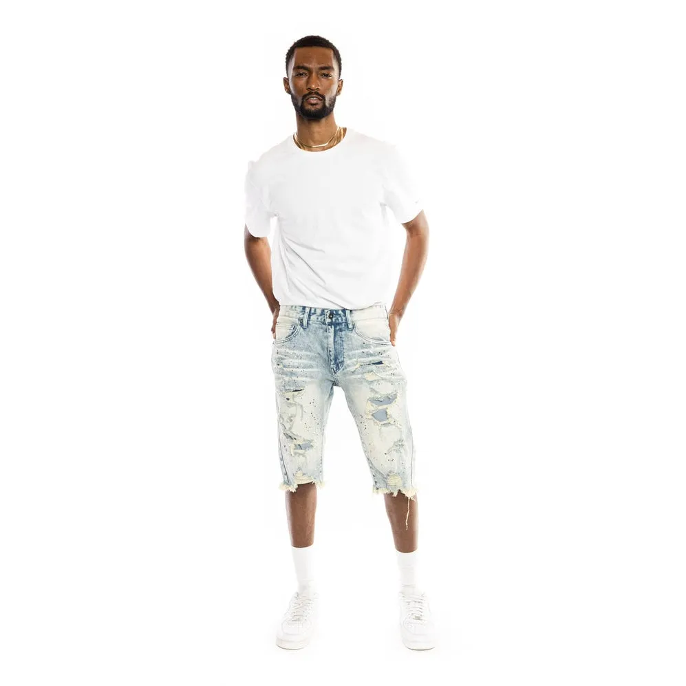 Slim Ripoff Semi Basic Jean Shorts - Brighton Blue
