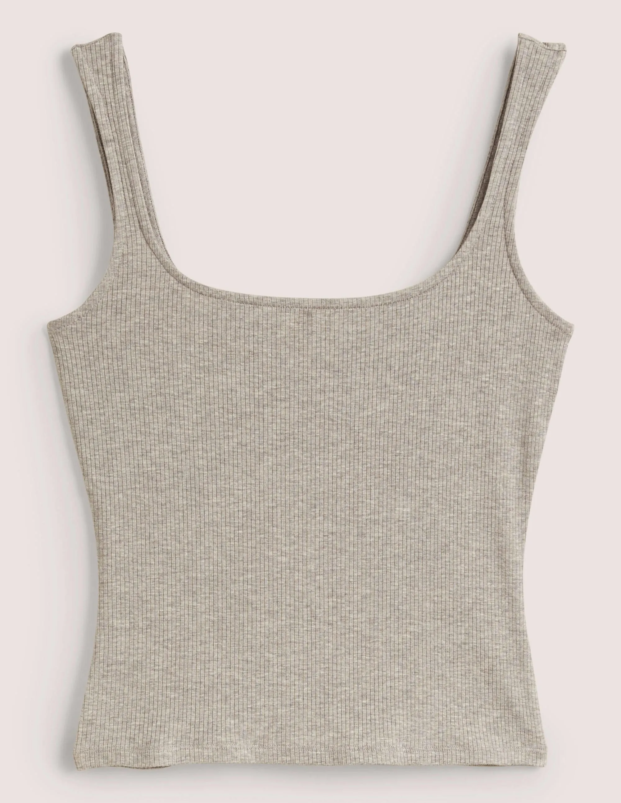 Soft Ribbed Vest-Grey Marl