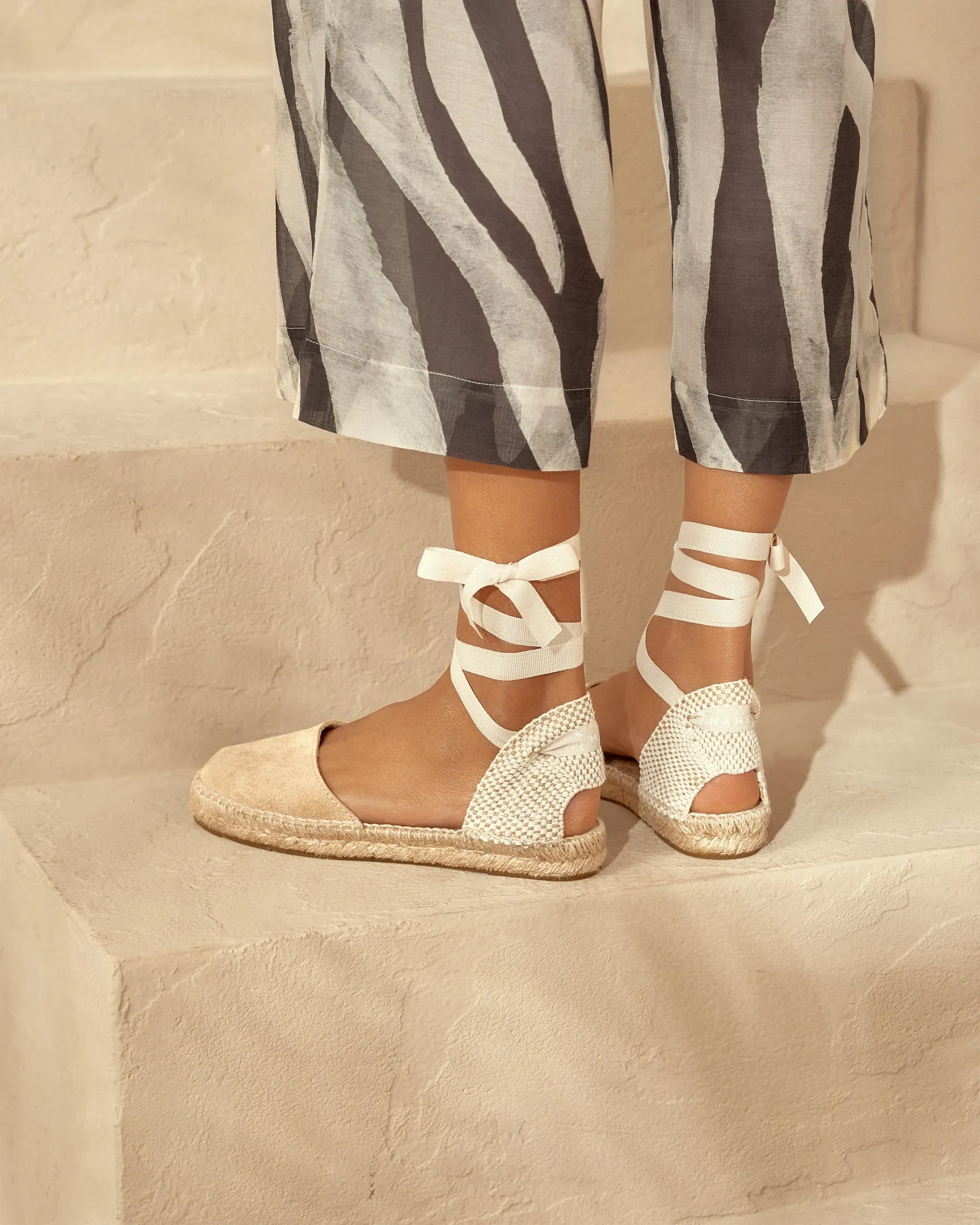 Suede Flat Valenciana Espadrilles - K11P0 - Hamptons Champagne Beige