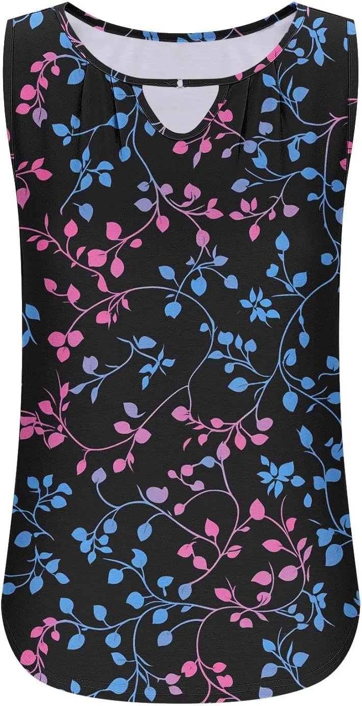 Tank Tops for Women 2025 Trendy Floral Print Comfy V Neck Slim Fit Camisole Trendy Soft Sleeveless Vacation Tank 2025