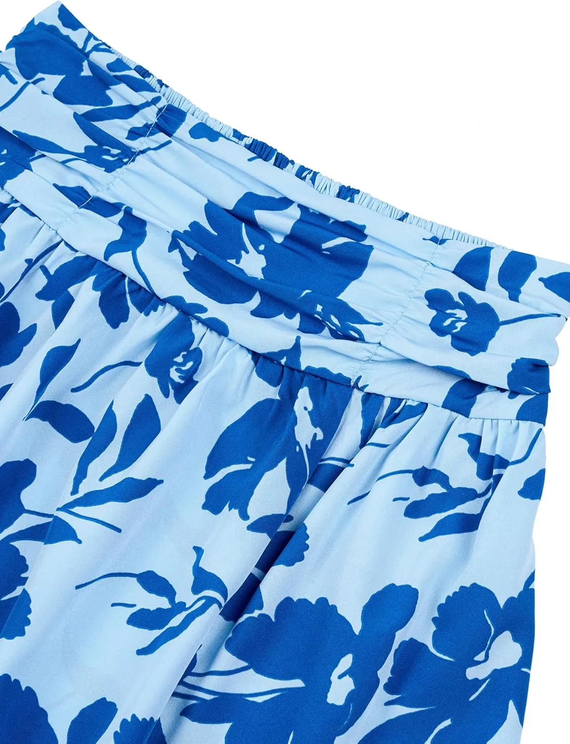 THLAI Womens Skirt Floral Midi Skirt Elastic Waist A-Line Skirt Boho Side Slit Long Skirt Spring Summer Fall Skirt