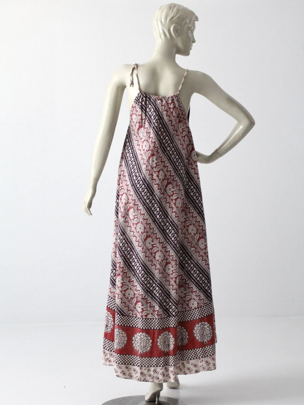 vintage 70s bohemian maxi sun dress