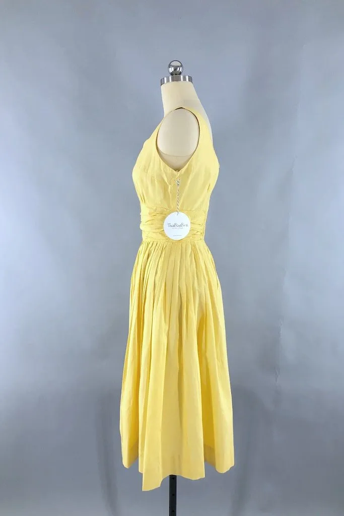 Vintage Yellow Cotton Sundress