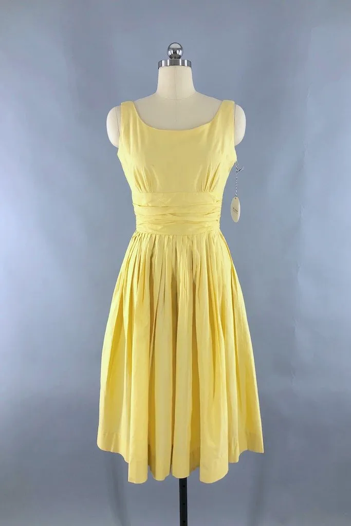 Vintage Yellow Cotton Sundress