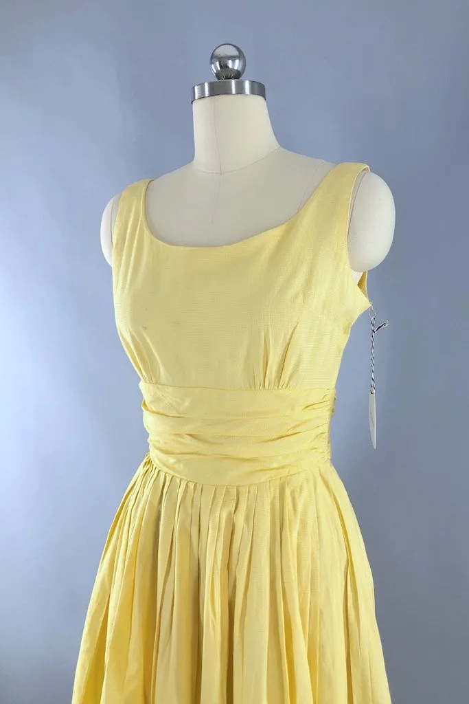 Vintage Yellow Cotton Sundress