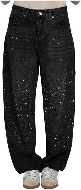 Women Wide Leg Jeans Casual Baggy Stretchy Bootcut Boyfriend Denim Pants Trendy High Waisted y2k Long Trousers