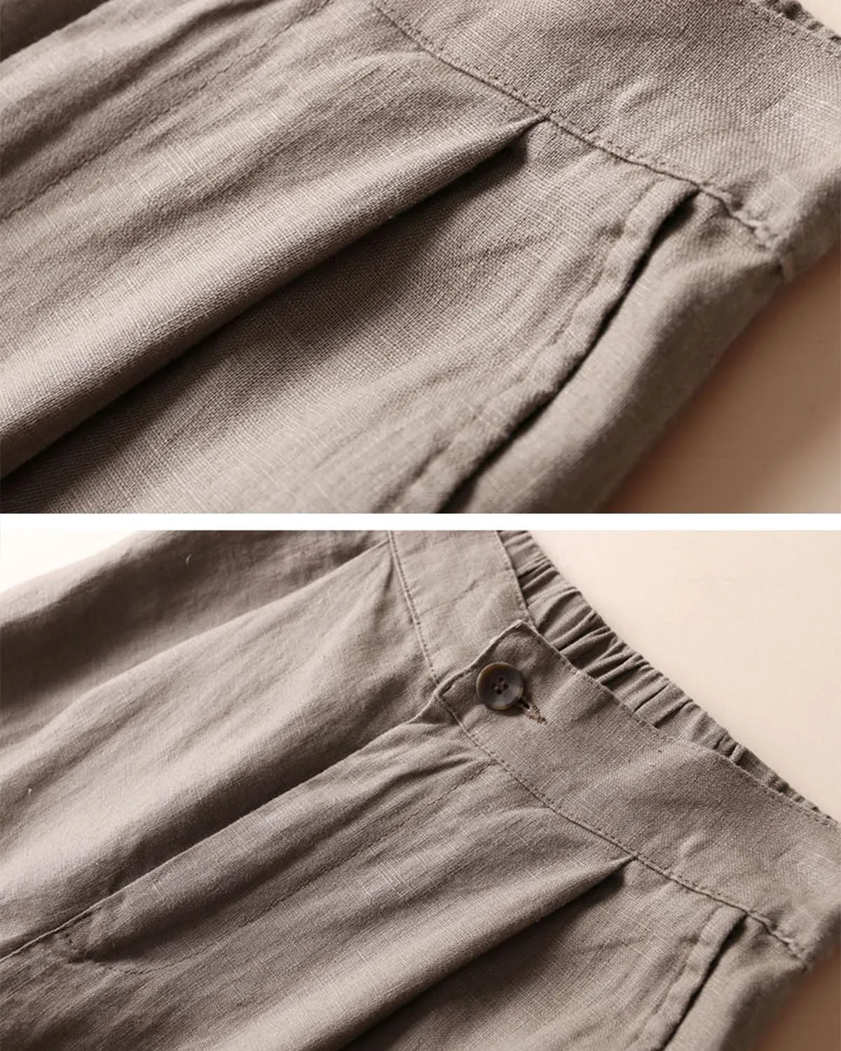 Women's 100% Linen Wide Leg Pants Summer Casual Cropped Palazzo Beach Pants Outfits 2025 Trendy