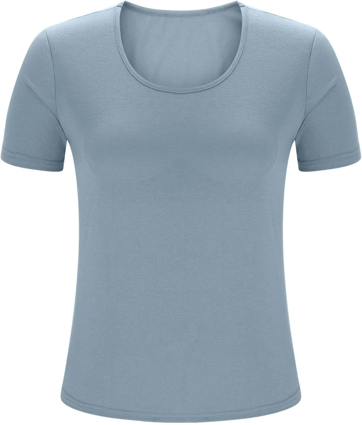 Womens Plus Size Workout Tops with Built in Shelf Bra Short Sleeve T-Shirt Soft Pajama Top Yoga Athletic Shirts