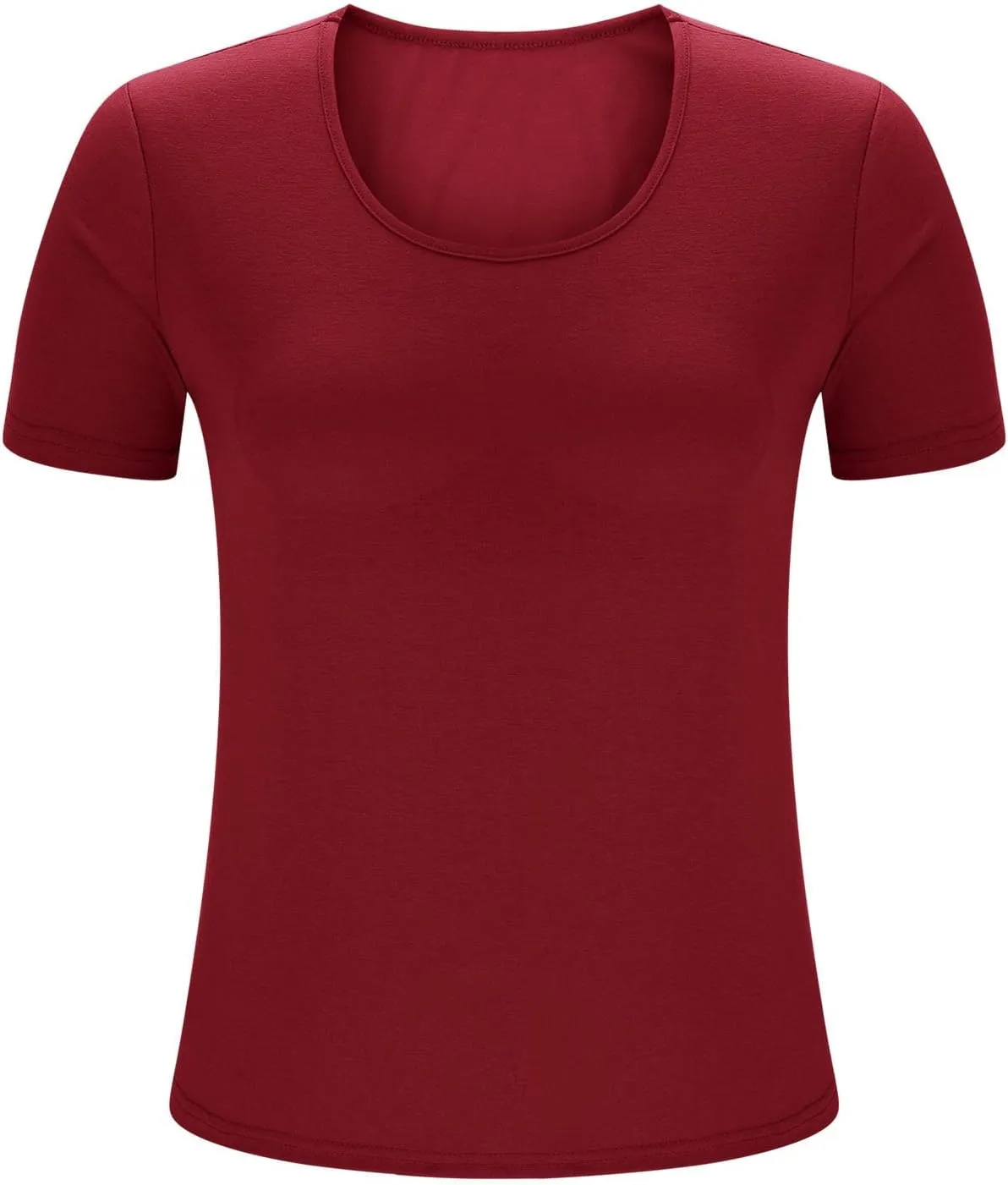 Womens Plus Size Workout Tops with Built in Shelf Bra Short Sleeve T-Shirt Soft Pajama Top Yoga Athletic Shirts