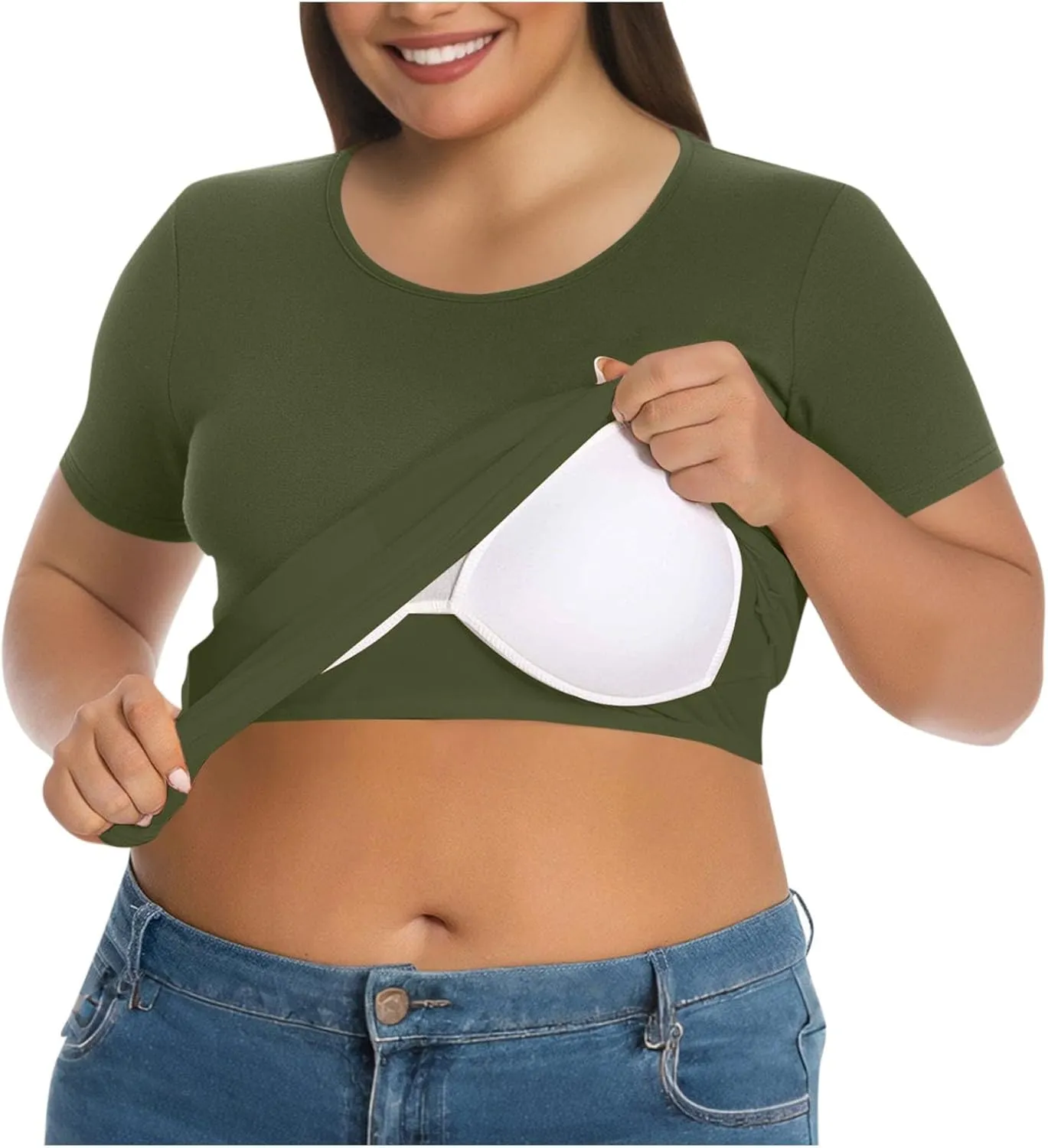Womens Plus Size Workout Tops with Built in Shelf Bra Short Sleeve T-Shirt Soft Pajama Top Yoga Athletic Shirts