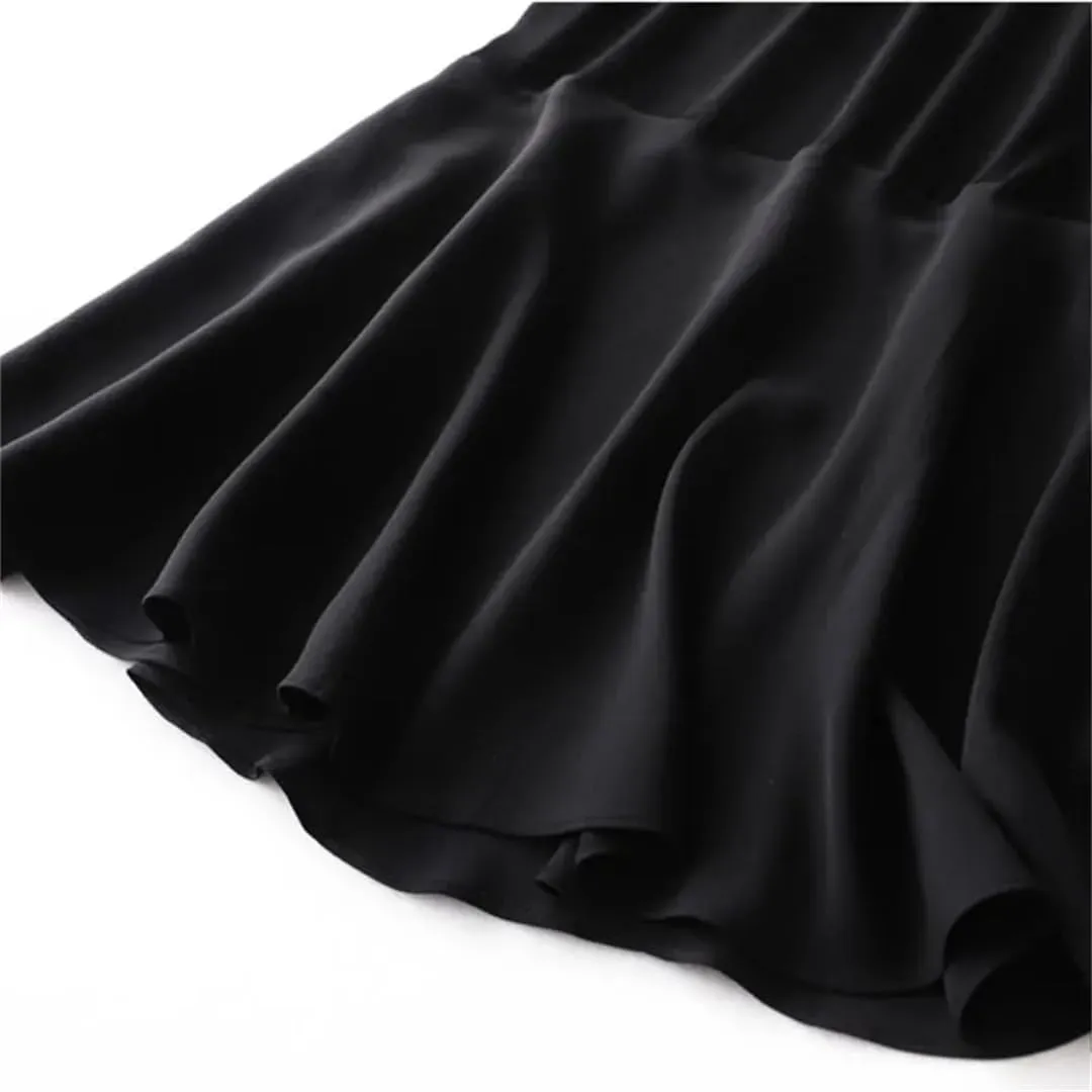 Women's Silk Skirt Black High Waist Mermaid Skirt Mid-Length Pencil Skirt