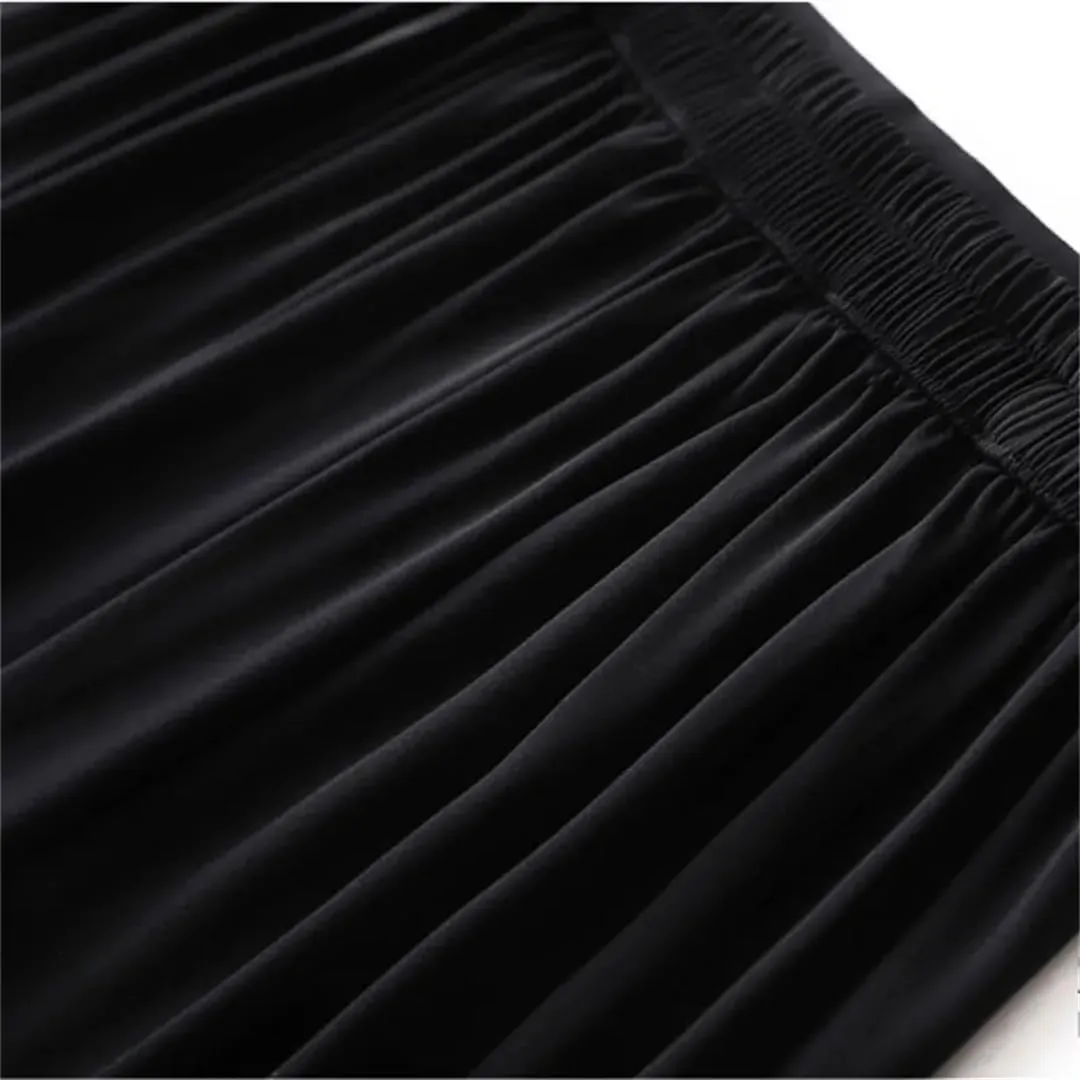 Women's Silk Skirt Black High Waist Mermaid Skirt Mid-Length Pencil Skirt