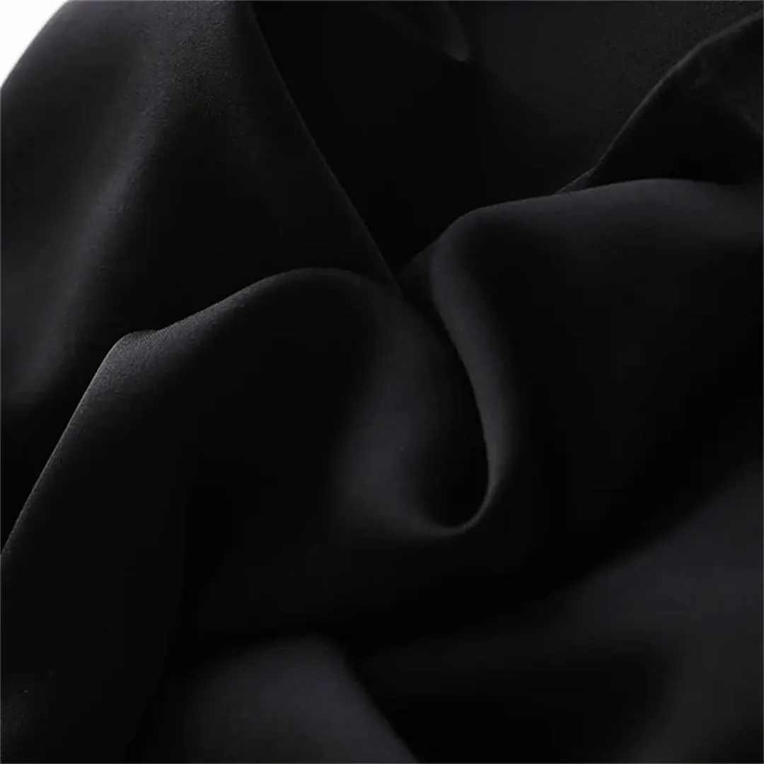 Women's Silk Skirt Black High Waist Mermaid Skirt Mid-Length Pencil Skirt